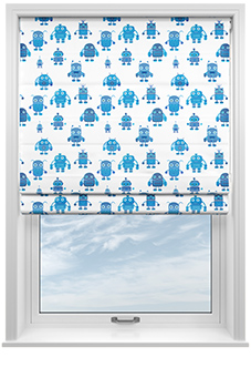 Robo Town, Bot Blue - Roman Blind